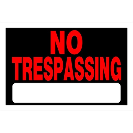 Hillman HILLMAN English Black No Trespassing Sign 8 in. H X 12 in. W, PK6 839904